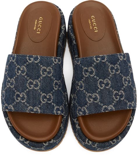 gucci slides denim